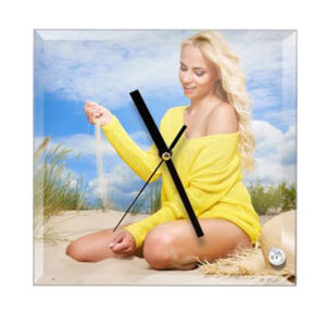 שעון זכוכית מרובע בגודל 20/20 עם הדפסה אישית