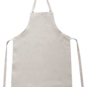 סינר מטבח איכותי למבוגרים בגוון קרם טבעי, עשוי בד קנבס עמיד עם רצועת צוואר וקשירה אחורית על רקע לבן – בסיס אידיאלי להדפסת תמונות, הקדשות אישיות או לוגו לעסק, הראל צלמים קרית אתא.